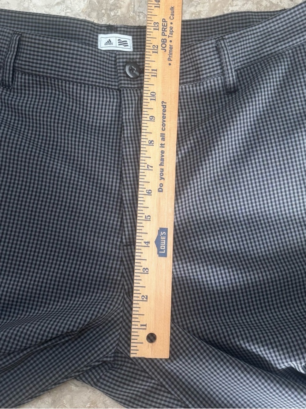 Adidas Golf Gray Micro Check Pants 38x32 Performance Stretch Dress Trouser - Picture 9 of 9